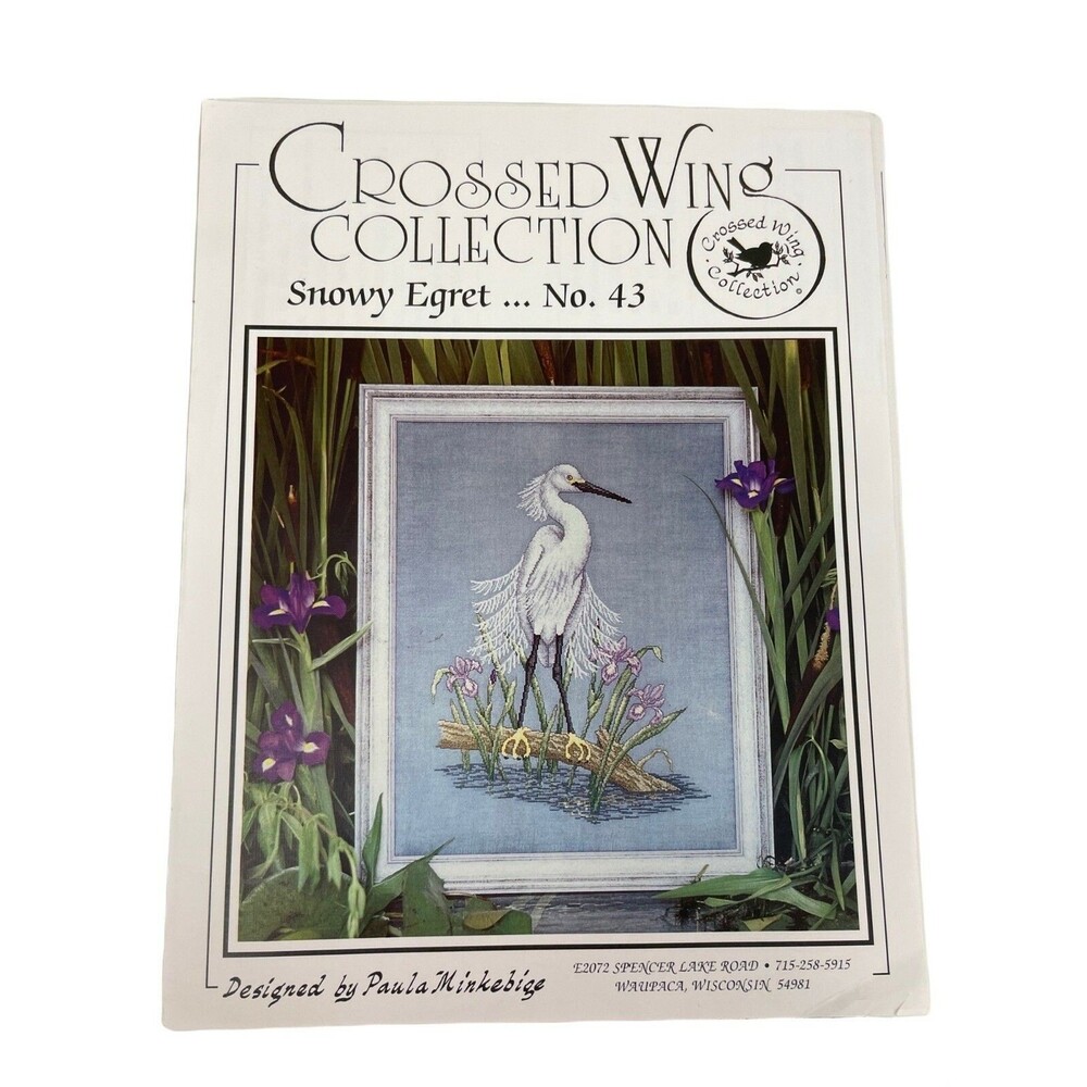 Crossed Wing Collection Snowy Egret No 43 Minkebige Cross Stitch Pattern Chart